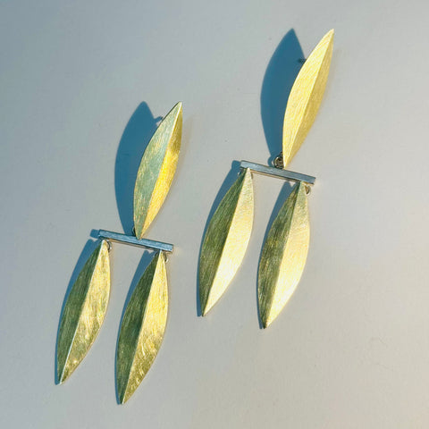 Triple T Leaf Earrings