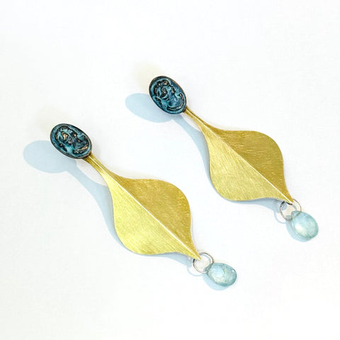 Leda Long Leaf Earrings