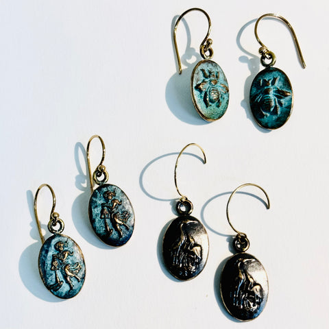Single Cameo Earrings