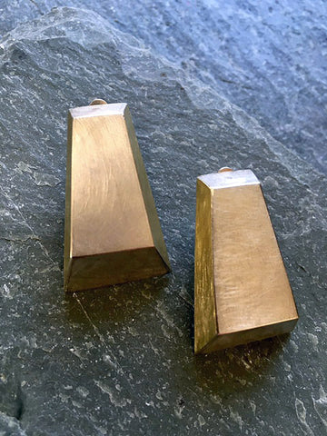 Silver and Gold Chunk Earrings
