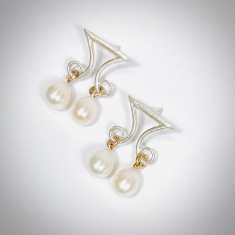 Scroll Earrings with Pearls